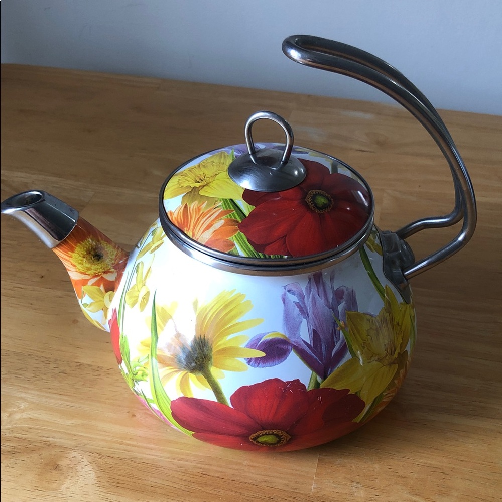 PIONEER Multicolor spring Floral Enamel Tea Kettle